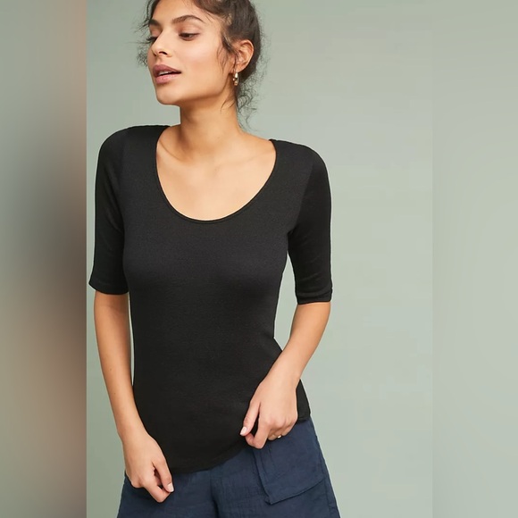 Anthropologie Michael Stars Ballerina Top black size XS/S - Picture 2 of 10